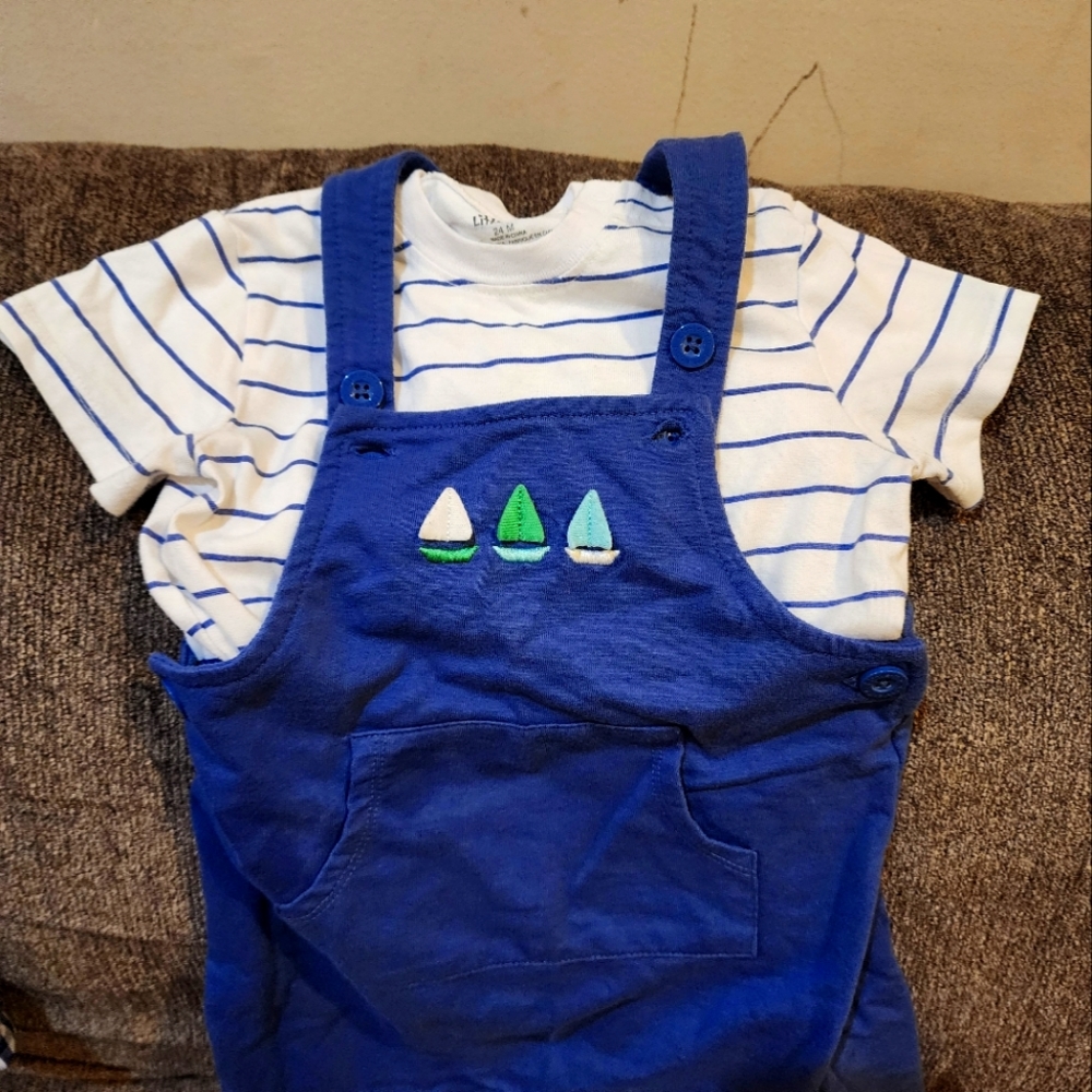 Boys Blue Little Me Shortall set 24M